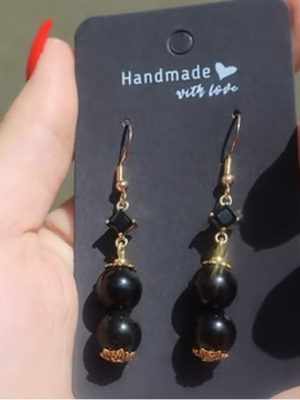 Midnight Grounding – Obsidian & Black Crystal Drop Earrings